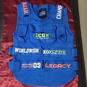 COPPER RIVET Blue Hype utility vest. Size  S Pre-owned gently displayed  only